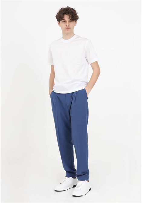 Blue men's trousers with pleats IM BRIAN | PA2857AVION